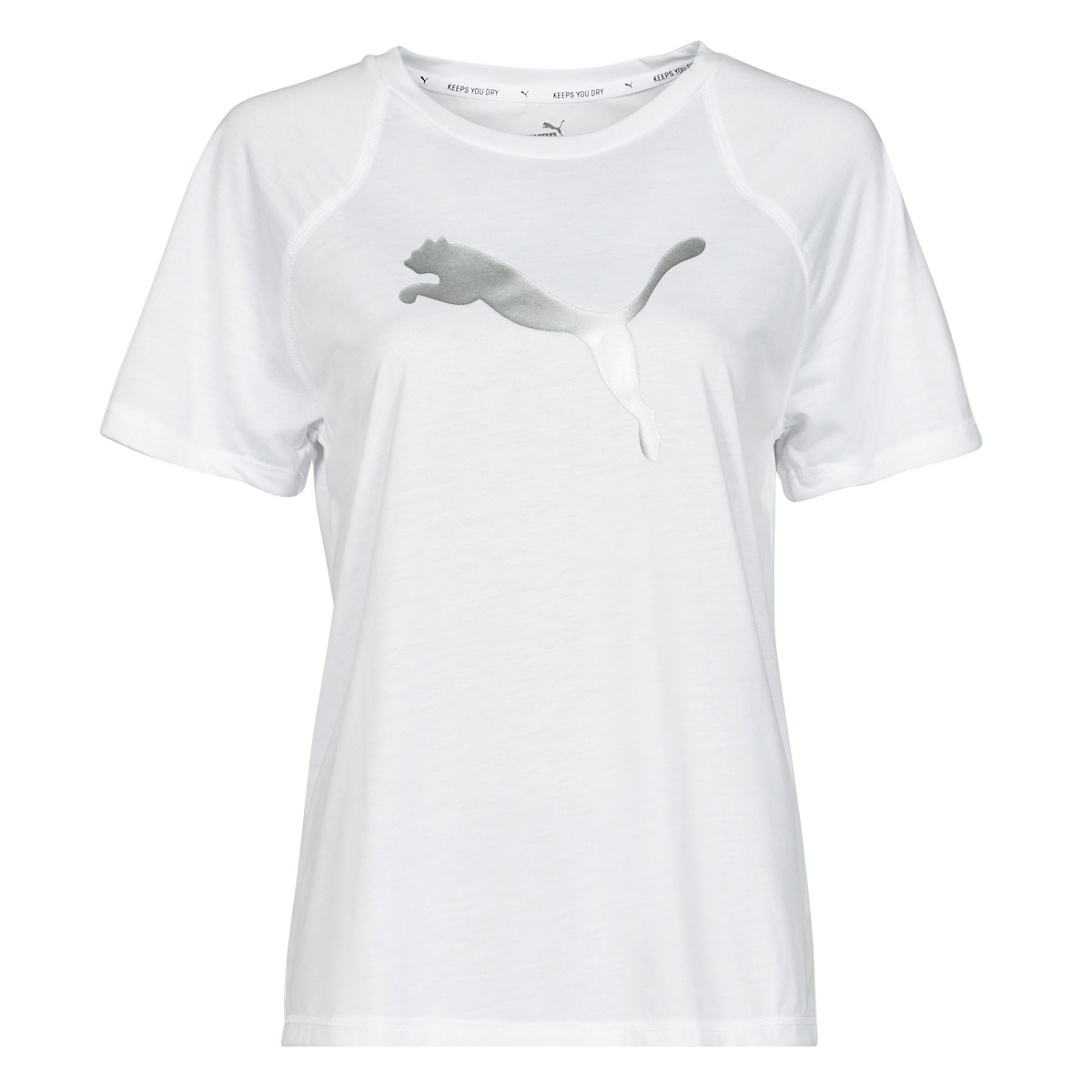 Vêtements Femme T-shirts manches courtes pop Puma EVOSTRIPE TEE Blanc