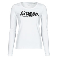 Vêtements Femme T-shirts manches longues Guess LS CN ASTRELLE TEE Blanc