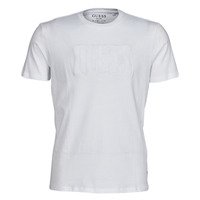 Vêtements Homme T-shirts manches courtes Guess SS BSC VELVET APPLIQUE LOGO TE Blanc