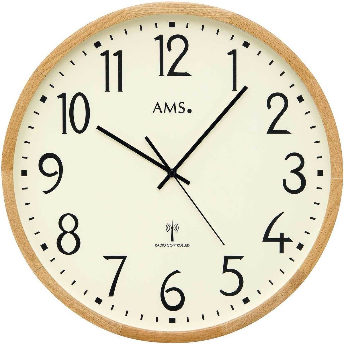 Maison & Déco Horloges Ams 5534, Quartz, crème, Analogique, Modern Beige