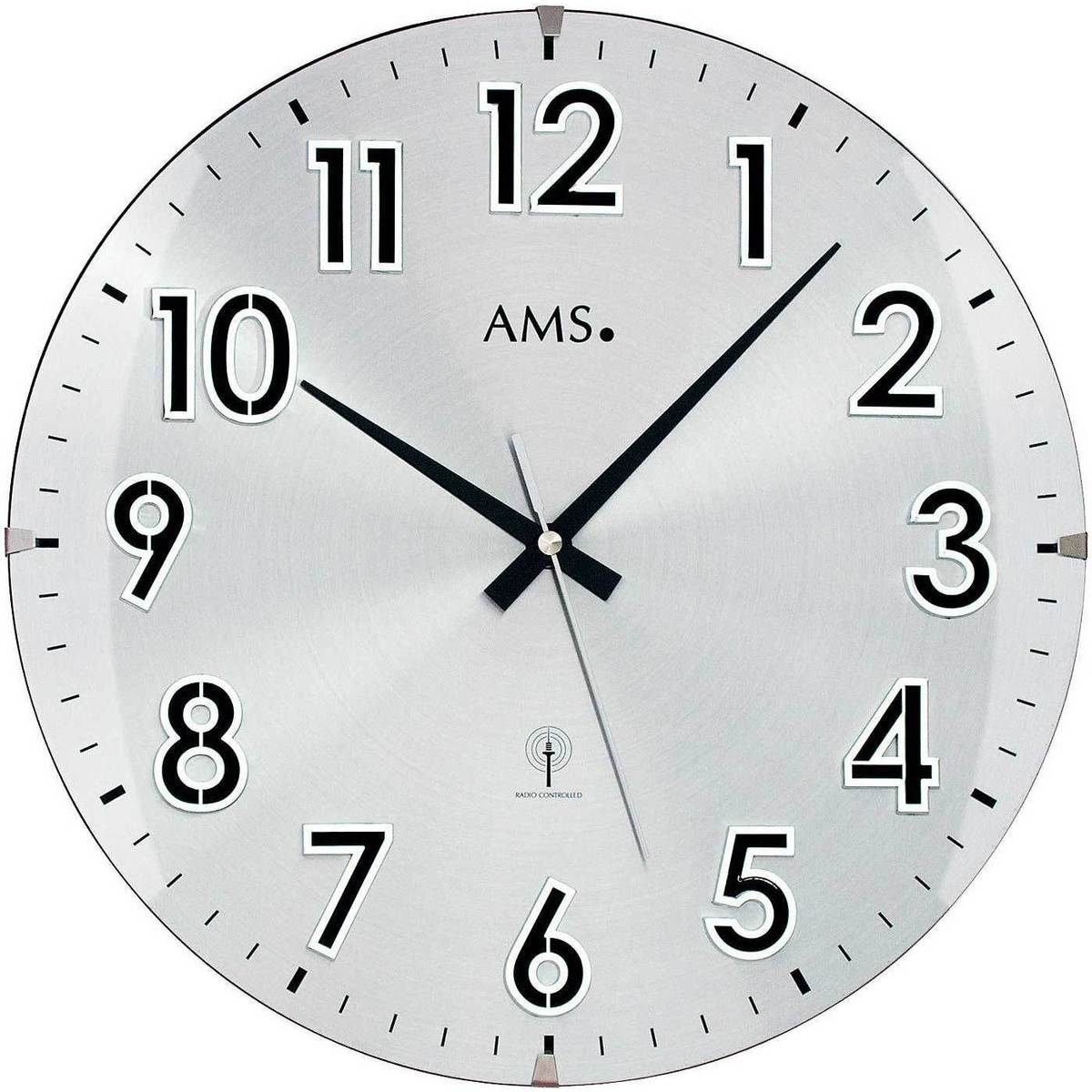 Maison & Déco Horloges Ams 5973, Quartz, Argent, Analogique, Classic Argenté