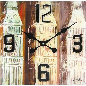 Maison & Déco Horloges Ams 9489, Quartz, Beige, Analogique, Classic Beige