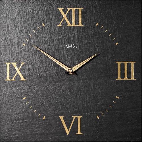 Maison & Déco Horloges Ams 9517, Quartz, Noire, Analogique, Modern Noir