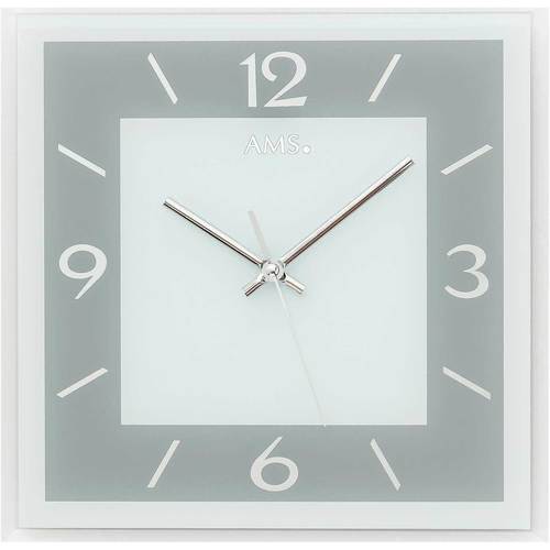 Maison & Déco Horloges Ams 9573, Quartz, Argent, Analogique, Modern Argenté