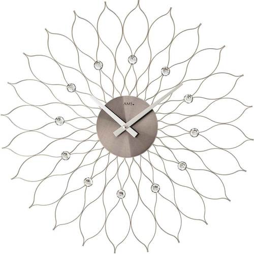 Oreillers / Traversins Horloges Ams 9608, Quartz, Argent, Analogique, Modern Argenté