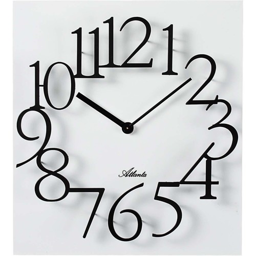 Maison & Déco Horloges Atlanta 4511/0, Quartz, White, Analogue, Modern Blanc