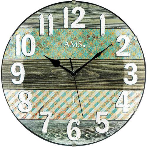 Maison & Déco Horloges Ams 5556, Quartz, Bleue, Analogique, Modern Bleu