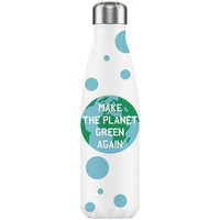 Maison & Déco Bouteilles Enesco Bouteille isotherme en inox Make The Planet Green Again Blanc