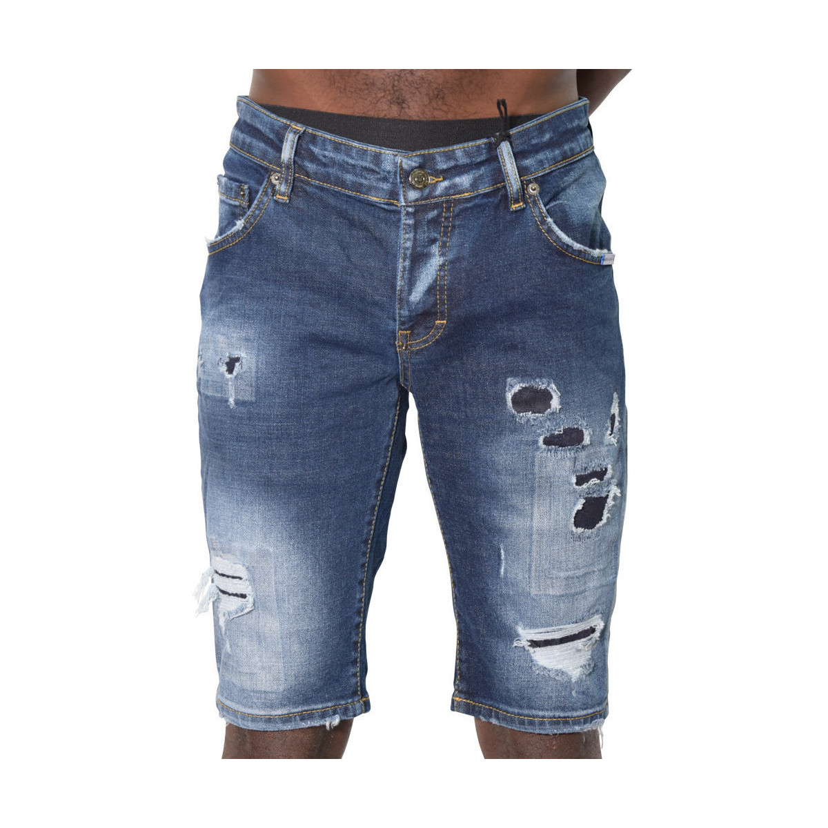 Vêtements Homme Shorts / Bermudas Shone Request Short  bleu - SHORT JEAN 530 Bleu
