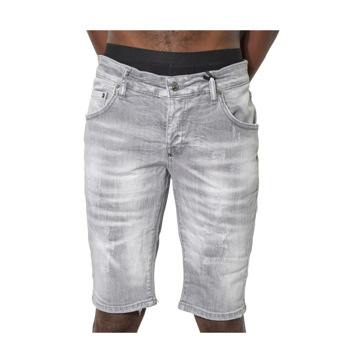 Vêtements Homme Shorts / Bermudas Shone Request Short  gris - SHORT JEAN 123 Gris