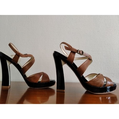 Chaussures Femme prix dun appel local Paco Gil Sandales tout cuir talon 10 cm Marron