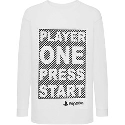 Vêtements Fille T-shirts manches longues Playstation Player One Press Start Blanc