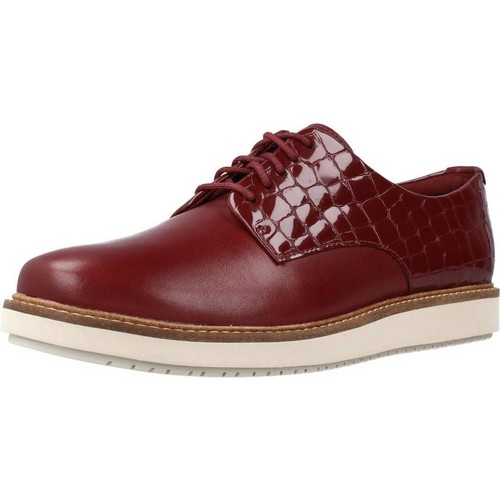 Clarks GLICK DARBY Rouge - Chaussures Derbies-et-Richelieu Femme 52,98 €
