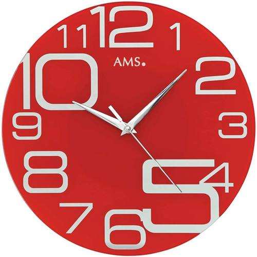 Maison & Déco Horloges Ams 9462, Quartz, Red, Analogique, Modern Rouge