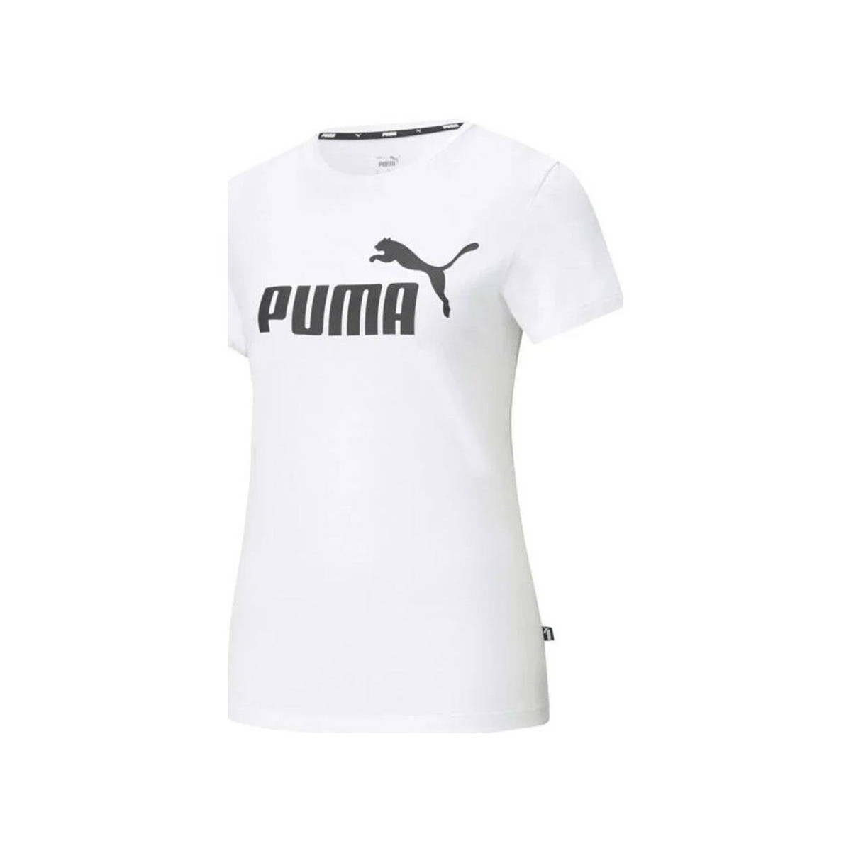 Vêtements Femme T-shirts manches courtes Puma Ess Logo Tee Blanc