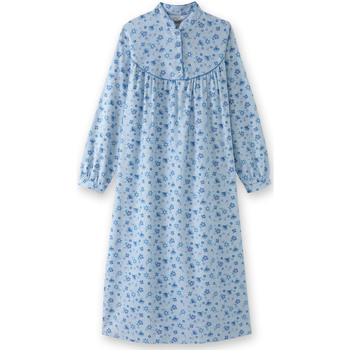 Vêtements Femme Pyjamas / Chemises de nuit Lingerelle by Daxon - Chemise de nuit col officier femme Bleu