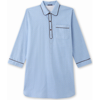 Vêtements Homme Pyjamas / Chemises de nuit Daxon by  - Liquette de nuit homme en flanelle Bleu