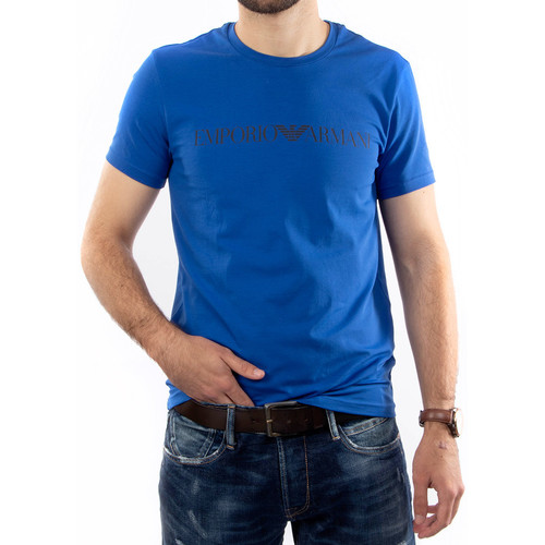 Vêtements Homme T-shirts manches courtes Emporio Armani Classic face logo Bleu