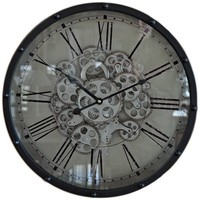 Maison & Déco Horloges Chehoma Grande horloge noire Genève 46cm Noir