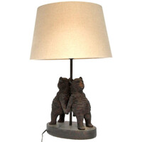 Maison & Déco Lampes à poser Chehoma Lampe ours résine 36x20x31cm Marron et blanc
