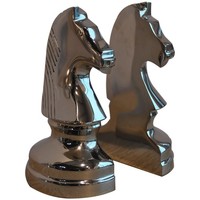 Maison & Déco Statuettes et figurines Côté Table Serre Livres cheval chromé 11x6x20cm Chrome