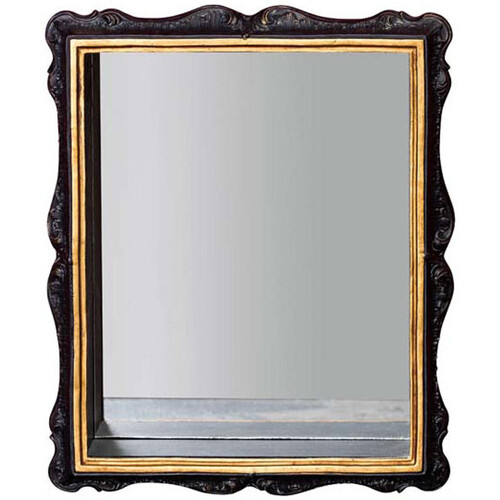 Maison & Déco Miroirs Chehoma Miroir rectangulaire noir doré résine 30x8x25cm Noir