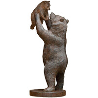 Maison & Déco Statuettes et figurines Chehoma Déco ours et son bébé résine 15x32cm Marron