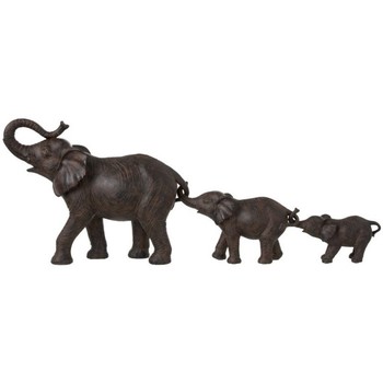 Grande Figurine En Résine Statuettes et figurines Jolipa Déco famille 3 éléphants marron 83x14x31cm Marron