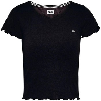 Vêtements Femme T-shirts manches courtes Tommy Jeans T shirt crop top  Ref 53646 BDS Noir Noir