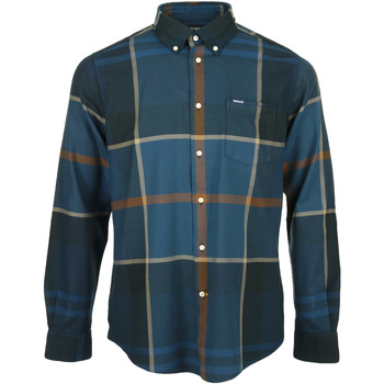 Vêtements Homme Chemises manches longues Barbour versace jeans couture tuileries print denim jacket item Bleu