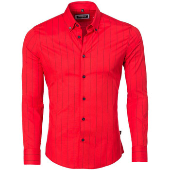 Vêtements Homme Chemises manches longues Carisma Chemise homme à rayures Chemise 8440 rouge Rouge