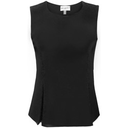 Vêtements Femme Tops / Blouses Georgedé Top Delphine jersey noir sans manches Noir