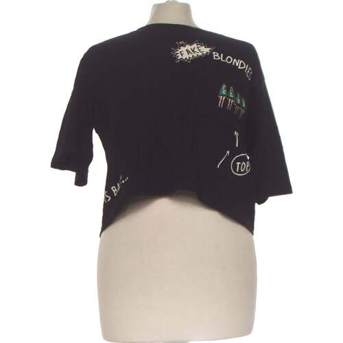 Vêtements Femme T-shirts Black & Polos Bershka top manches courtes  36 - T1 - S Noir Noir