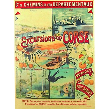 Maison & Déco Affiches / posters Editions Clouet Affiche ancienne de Corse Excursions Multicolore