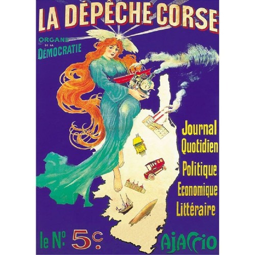 Sacs femme à moins de 70 Affiches / posters Editions Clouet Affiche ancienne de Corse La depêche Bleu