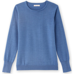 Vêtements Femme Pulls Daxon by  - Pull 50% laine mérinos col rond Bleu