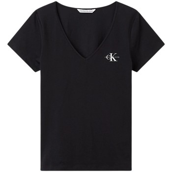 Vêtements Femme T-shirts & Polos Calvin Klein Jeans T shirt col V  Ref 53856 BEH noir Noir