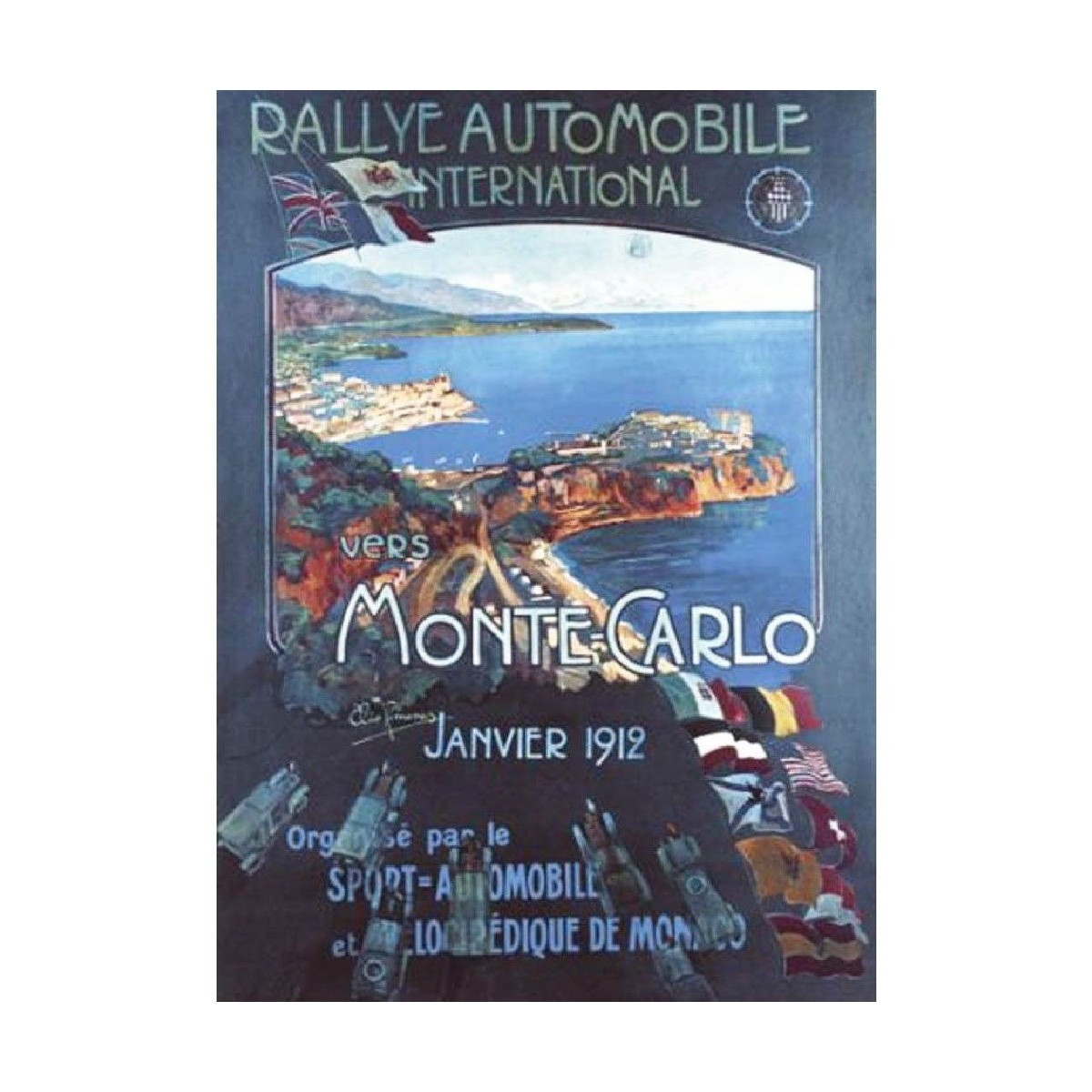 Maison & Déco Affiches / posters Editions Clouet Affiche rectangulaire Monaco 1912 Bleu