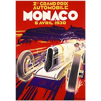 Maison & Déco Affiches / posters Editions Clouet Affiche rectangulaire Monaco 1930 Rouge