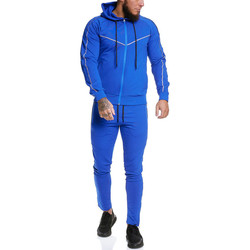 Vêtements Homme Ensembles de survêtement Monsieurmode Survêtement fashion homme Survêt 13106 bleu Bleu