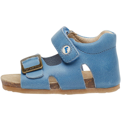 Enfant Falcotto BEA-sandale en cuir avec boucle et velcro® bleu - Chaussures Sandale Enfant 67 