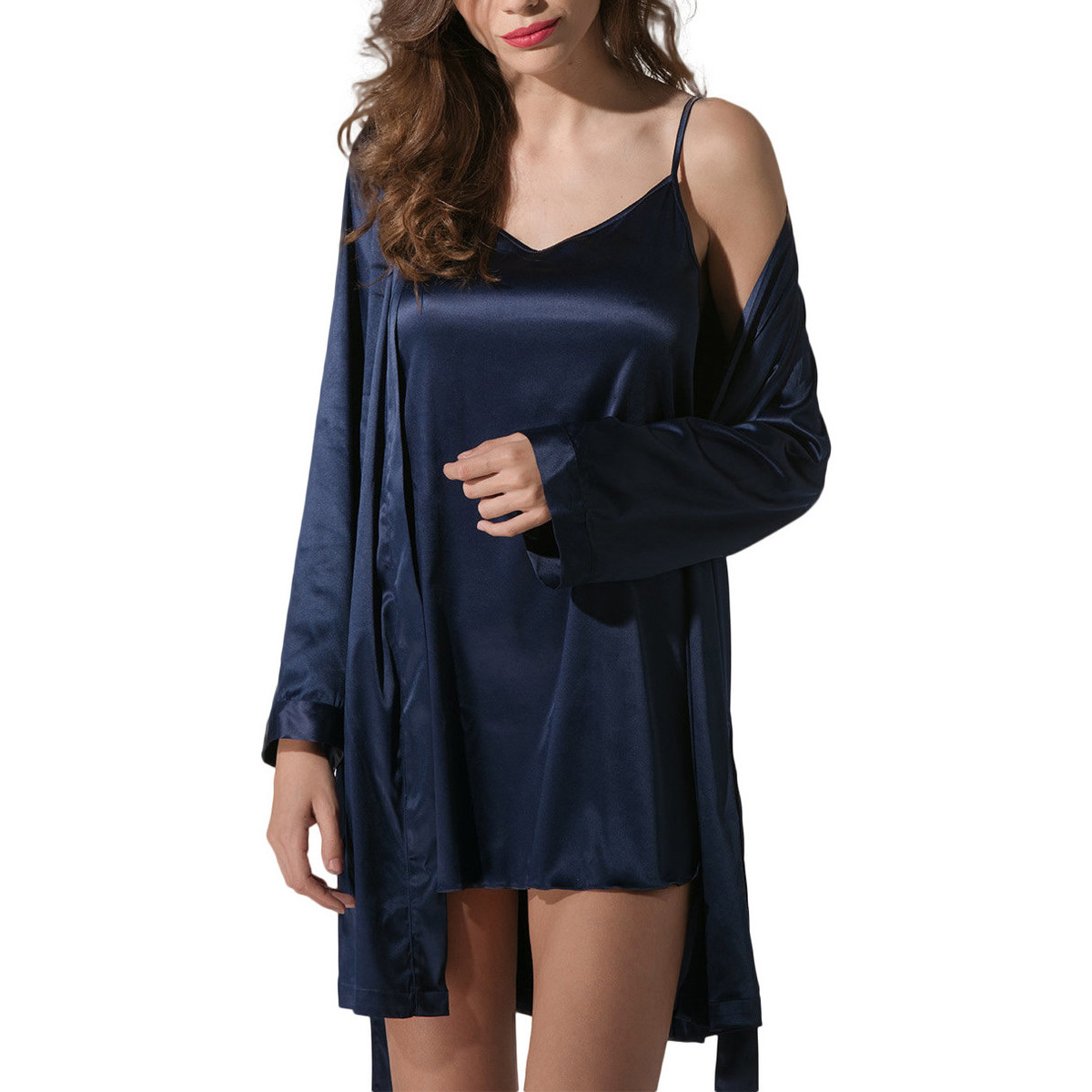 Vêtements Femme Pyjamas / Chemises de nuit Luna Kimono satin Prestige  Spendida Bleu