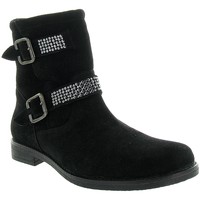 Chaussures Fille Bottines Reqin's KIM LUCKY STRASS Noir