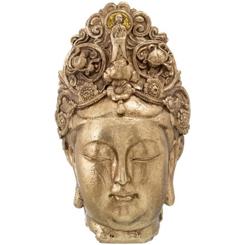 Citrouille et Compagnie Statuettes et figurines Ixia Grande Statue en résine tête Bouddha 67 cm Doré