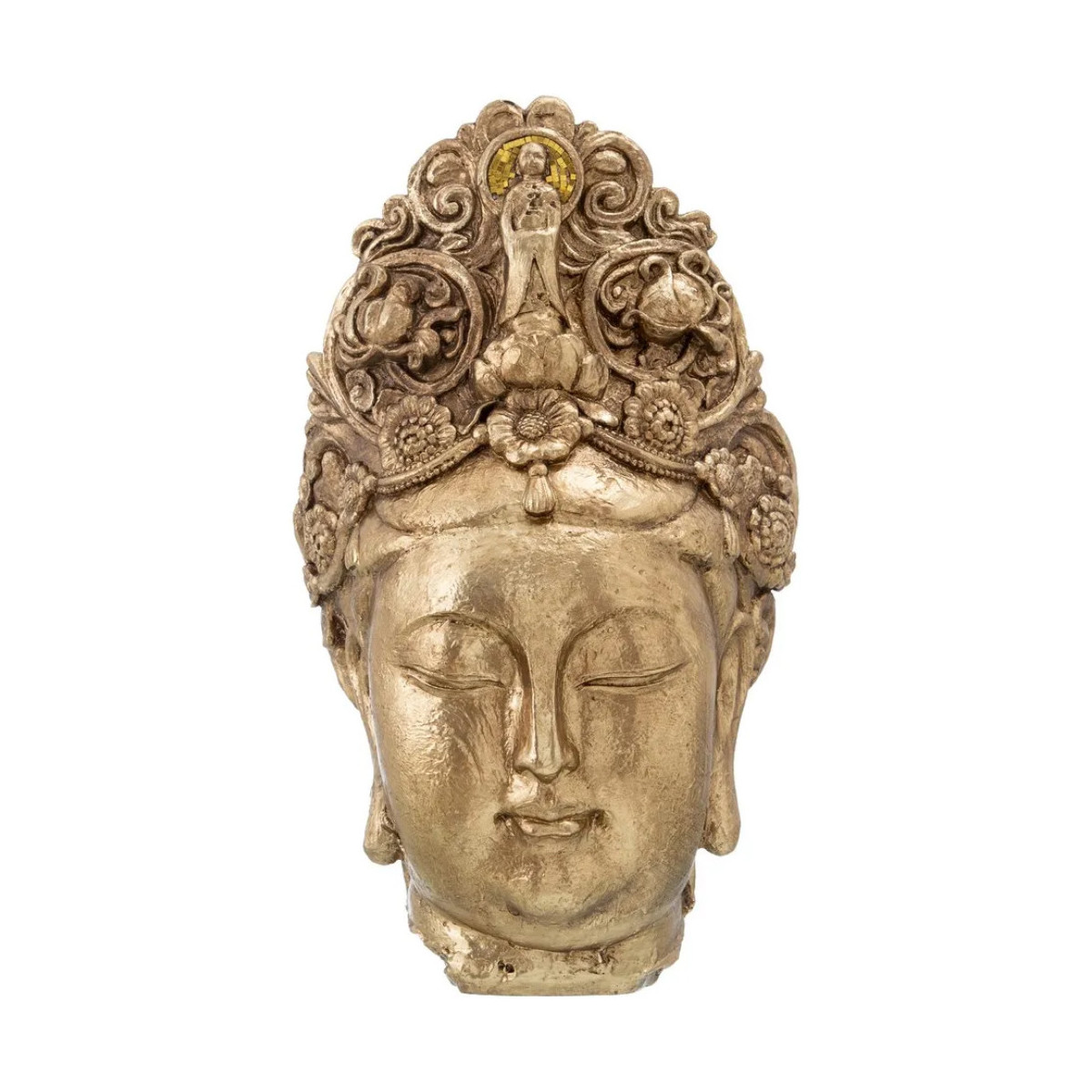 Maison & Déco Statuettes et figurines Ixia Grande Statue en résine tête Bouddha 67 cm Doré