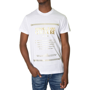 Vêtements Homme T-shirts manches courtes Versace Jeans Couture T-shirt  Blanc Blanc