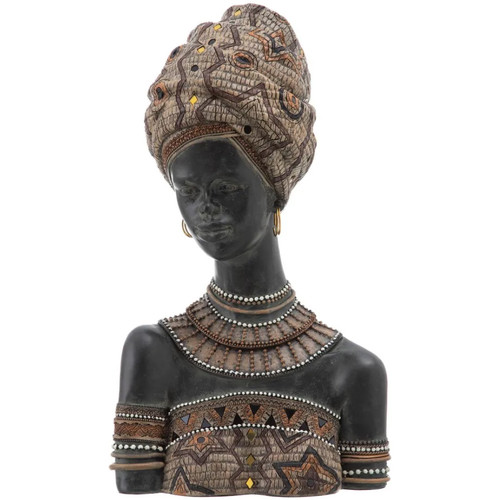 Porte Bougie En Terre Cuite Statuettes et figurines Ixia Décoration Femme africaine 50 cm Marron