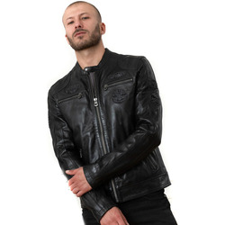 Vêtements Homme Vestes en cuir / synthétiques Daytona OLIVER SHEEP ATLAS VEG BLACK/BLACK Noir