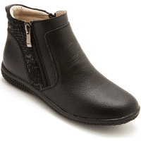 Chaussures Femme Boots Pediconfort Boots cuir double zip noir