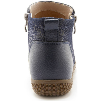 Pediconfort Boots cuir double zip Bleu